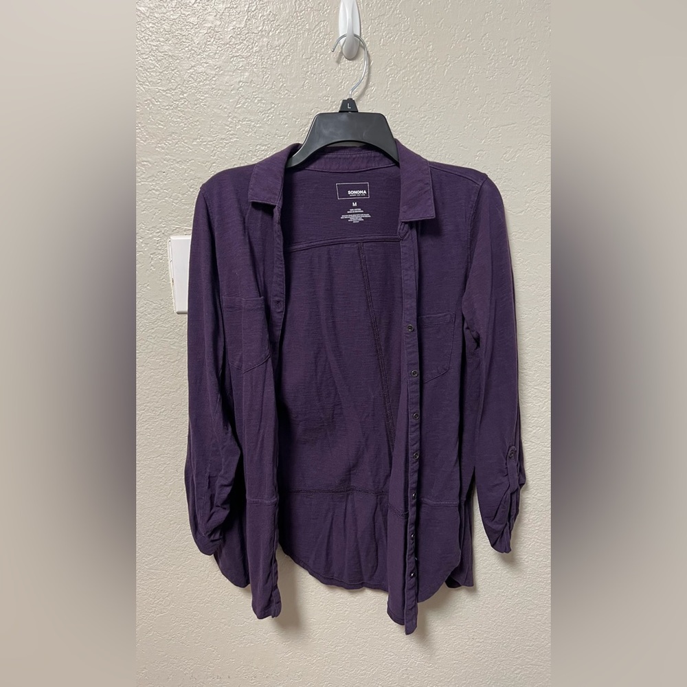 Women’s dark purple button down